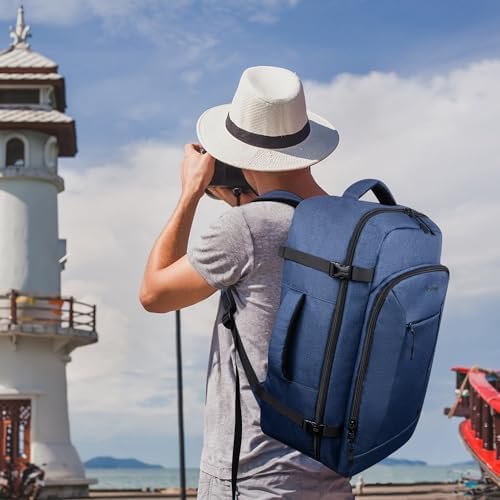 Travel Backpack for Women/Men,Waterproof Carry On Backpack with Laptop Compartment,Travel Essentials Backpack for Traveling,Business Hiking,Casual,Gym(Blue) - Image 2