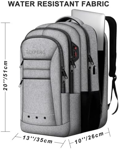 Large Travel Backpack, Mens Laptop Backpack, Big Backpack 17 inch, Large Capacity Computer Backpack for Women, Travel Backpack Carry On Flight Approved, College School Business Work Backpacks, Grey - Image 6