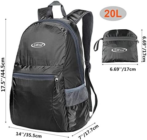 G4Free 20L Lightweight Packable Backpack Travel Hiking Daypack Foldable Backpack for Men Women - Image 2