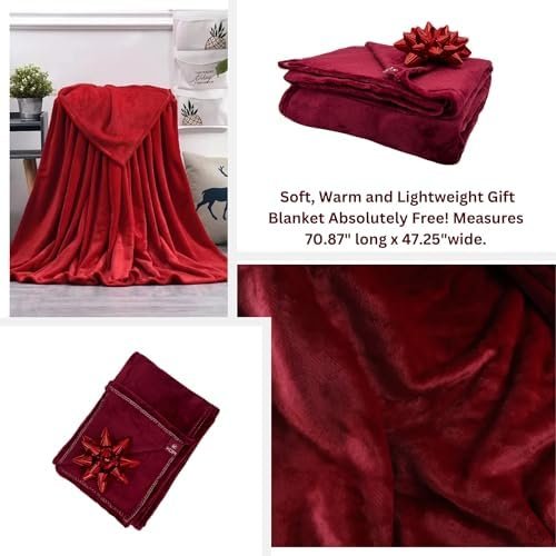 KOPI-Travel Blanket and Pillow. The Most Complete and Premium Travel Set with Pillow Memory Foam, Sleep mask, and More, Including a complimentary Soft Blanket, Wine Red, Gifts for Women and Men. - Image 2