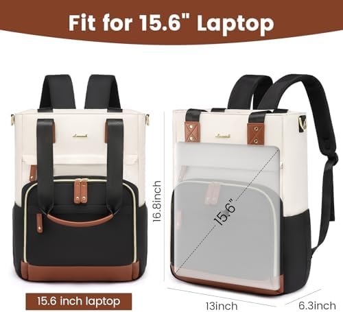 LOVEVOOK Laptop Backpack for Women, 15.6 Inch Work Backpack with Laptop Compartment, Waterproof Computer Backpack for College, Travel, Commuter - Image 3