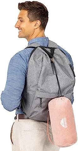 BlueHills Travel Blanket Pillow Rolled Premium Soft Plush Airplane Throw Traveling Gifts Compact in a Bag 70 X 48 inches Long Plane Flight Portable Lightweight Pink R02 - Image 8