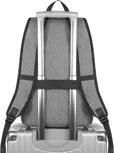Mancro Laptop Backpack for Travel, Anti-theft Laptop Backpack for Men Business Backpack Work Daypack with USB Charging Port, Grey - Image 7