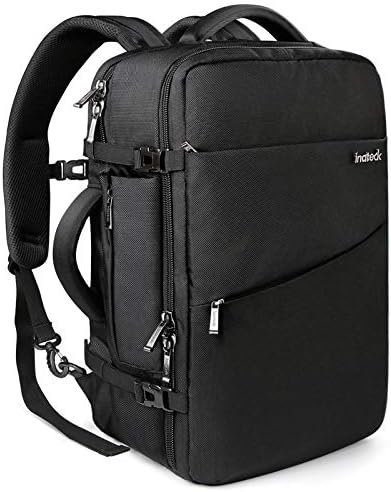 Inateck 40 L Travel Backpack,Carry On Laptop Backpack for Flight Approved,Business Travel Cabin Hand Luggage Fit 17 Inch Laptop, with Rain Cover for Men Women - Black