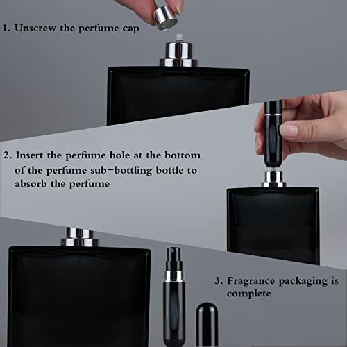 2Pcs Refillable Perfume Atomizer Bottles,Portable Mini Separate Perfume Bottle,Travel and Outings Spray Boxes Dispensers 5ml/0.2oz (Black) - Image 4