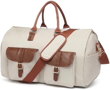 seyfocnia Convertible Carry on Garment Bag,Women Garment Duffle Travel Bag with Shoe Pouch 2 in 1 Hanging Cloting Suit Bag