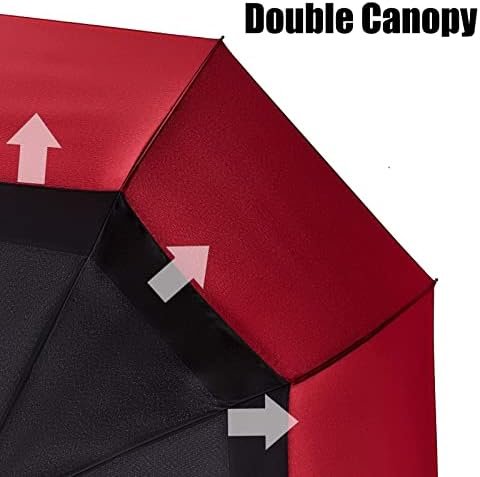 ElifeAcc Double Layer Windproof Automatic Umbrellas with Anti-UV Straight Folding Travel Umbrella Multi-coloured - Image 3