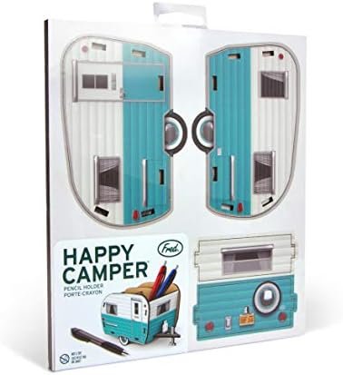 Genuine Fred HAPPY CAMPER Vintage Camper Pencil Holder, White and Blue, Retro Desk Organizer- Great Gift for Coworkers and Travel Enthusiasts - Functional Desk & Cubicle Accessory - Image 4