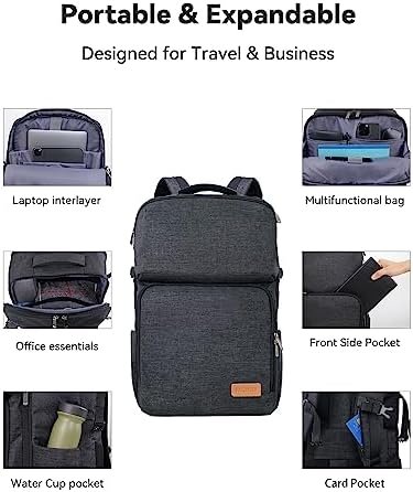 Upgraded Version Business Backpack, Anti Theft Carry on Backpack, Extra Large 17.3 inch Travel Laptop Backpack, Water Resistant College Bag Carry on Bag Gifts for Men&Women for Office/Teacher/Work. - Image 5