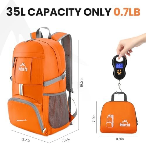 Venture Pal 35L Ultralight Lightweight Packable Foldable Travel Camping Hiking Outdoor Sports Backpack Daypack - Image 5