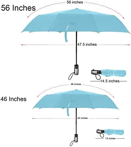 TradMall 2 Pack Travel Umbrella Windproof 46/56 Inches Large Canopy Reinforced Fiberglass Ribs Auto Open & Close - Image 3