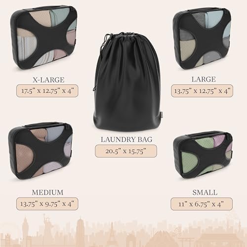 5 Set/8 Set Packing Cubes - Travel Organizers with Laundry Bag - Image 4