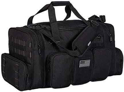 All_Fine 22 Inch Gun Range Tactical Duffel Bag with US Flag Patch Lockable