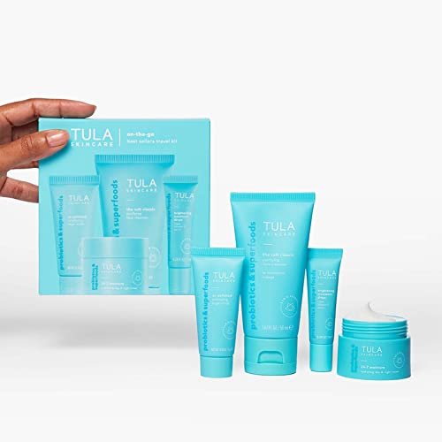 Tula Skin Care On the Go Best Sellers Travel Kit | Facial Cleanser, Day & Night Moisturizer, Sugar Scrub & Vitamin C Serum for Glowing, Radiant Skin, 1.0 Count - Image 4