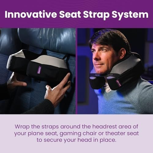 Cabeau The Neck's Evolution, TNE S3 Travel Neck Pillow Memory Foam Airplane Pillow - Neck Pillow with Attachment Straps - 360-Degree Support for Travel, Home, Office, and Gaming (Paris Lavender) - Image 5