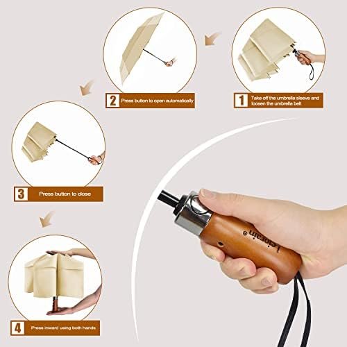Lejorain Compact Travel Golf Umbrella - Extra Large Folding Automatic Umbrella for Mens 54 inch Sturdy Collapsible Rain Umbrellas - Image 3