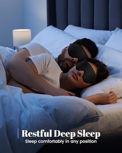 WAOAW Sleep Mask for Men Women: Blackout Eye Masks for Sleep - 3D Breathable Soft Comfortable Eye Mask for Travel - Adjustable Light Blocking Night Masks for Sleeping - Image 2