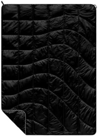 Rumpl The NanoLoft Puffy Blanket | Indoor Outdoor Camping Blanket for Traveling, Picnics, Beach Trips, Concerts | 32" x 52" | Black, Travel