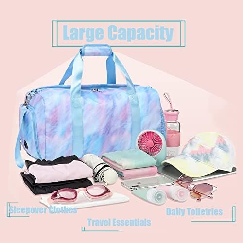 Dance Bag Girls Duffle Bag Teen Sports Gym Bag Travel Bag for Weekender Sleepover Overnight Bag with Shoe Compartment and Wet Pocket - Image 2
