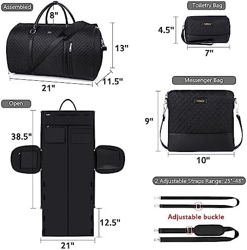 Convertible Garment Duffel Bag for Travel - Carry On Garment Bags With Toiletry Bag Large Weekender Bag for Men Women 2 in 1 Hanging Suitcase Suit Travel Duffel Overnight Bags 4pcs Set - Image 5