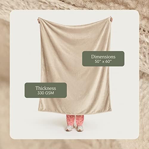 UnHide Lil Marsh Traveler - Travel Blanket - Faux Fur Blanket - Durable, Lightweight, Extra Soft Blanket - Machine Washable - Beige Bear (50” x 60”) - Image 2