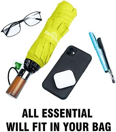 Inverted Umbrella Windproof - Large Canopy but Compact Folding Umbrellas for Rain, Lightweight Travel Umbrella, Reverse Umbrella Auto Open and Close, Strong Automatic Umbrella, Yellow - Image 5