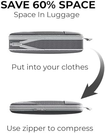Barsine Packing Cubes Set of 7 Compression Suitcase Luggage Organizer Bags for Travel Accessories, Black - Image 3