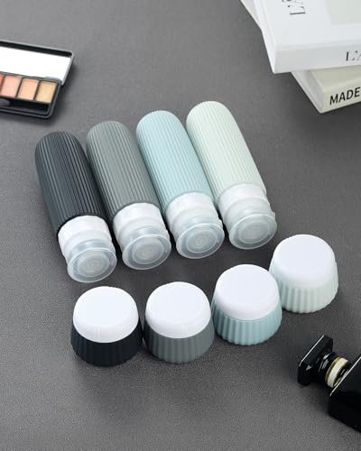 Travel Bottles for Toiletries 8 Pack, Tsa Approved Travel Size Toiletries 3 oz, Travel Containers for Toiletries, with Clear Bag, Leak Proof Silicone Squeezable Travel Essentials Creams Jars - Image 4