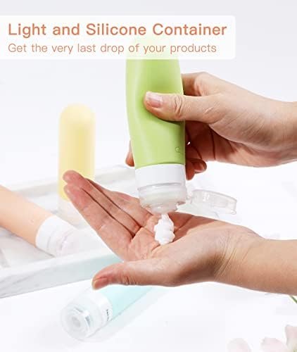 Quatish Travel Bottles for Toiletries【Original Patented】, 3 oz Tsa Approved Leak Proof Travel Size Containers, Silicone Shampoo and Conditioner Bottles, 4 Pack Travel Size Bottles, Multi-Color - Image 4