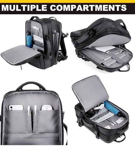 ALTOS OFFICE AND HOME. Expandable & Carry on Backpack, Extra Large 45L Airline Approved TSA, Synthetic Leather, Multiple Compartments, For Laptops up to 17", Water and scratch resistant, Comfortable - Image 3
