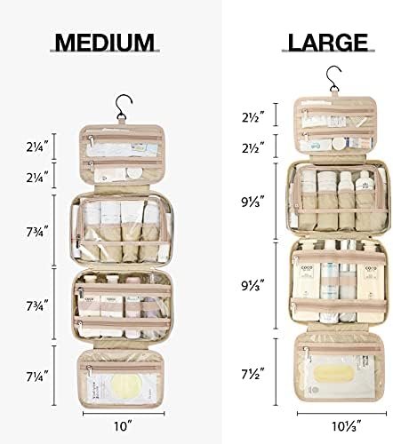 BAGSMART Toiletry Bag Hanging Travel Makeup Organizer with TSA Approved Transparent Cosmetic Bag Makeup Bag for Full Sized Toiletries, Medium-Grey - Image 3