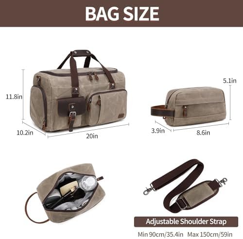 Travel Duffle Bag Weekender Bag with Shoe Compartment Overnight Bag for Men Travel Bag Carry On Lugguage Light Green - Image 5