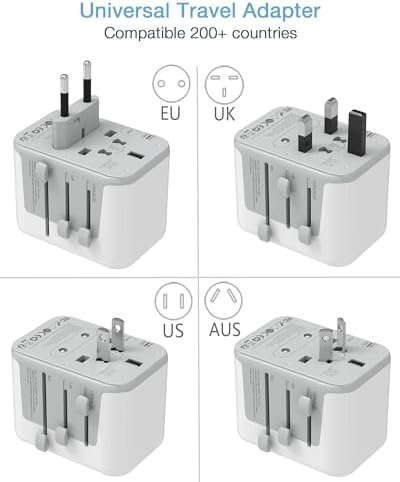 TESSAN Universal Travel Adapter, International Power Adapter 5.6A 3 USB C 2 USB A Ports, Plug Adaptor Travel Worldwide, Travel Charger Outlet Converter for Europe UK EU AUS (Type C/G/A/I) - Image 2