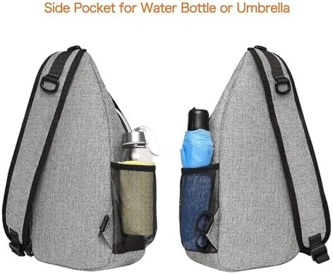 MOSISO Sling Backpack, Multipurpose Crossbody Shoulder Bag Travel Hiking Daypack, Gray, Medium - Image 6