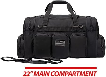 All_Fine 22 Inch Gun Range Tactical Duffel Bag with US Flag Patch Lockable - Image 7