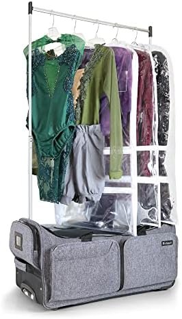 Mavii Costume Rack Duffel - Wheeled 28 Inch Collapsible Travel Bag, Rolling Garment Rack Luggage, Gray - Image 2
