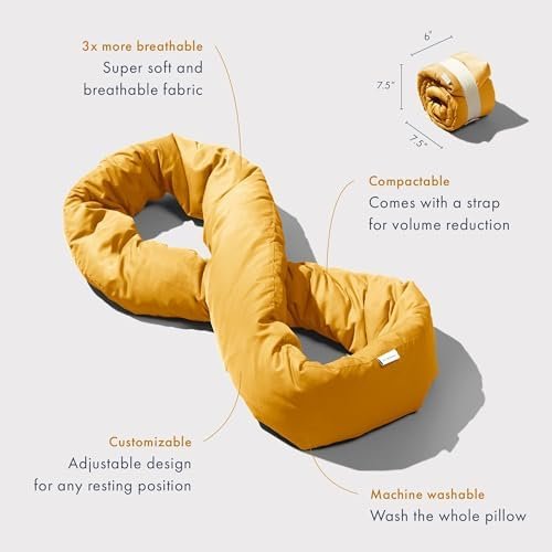 Huzi Infinity Pillow - Travel Neck Pillow - Versatile Soft 360 Support Scarf - Machine Washable - Home Travel Flight Road Trips (Ochre Yellow) - Image 3