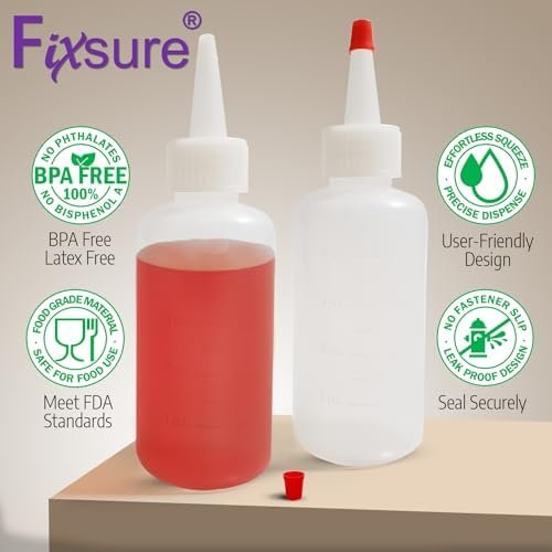 Plastic Squeeze Bottles with Red Tip Cap, 4 Oz Squirt Bottle For Ketchup, BBQ, Sauces, Syrup, Condiments, Oil, Pancake, Cookie Decorating, Dressings, Travel, Camping, Lab, Arts and Crafts (2) - Image 2