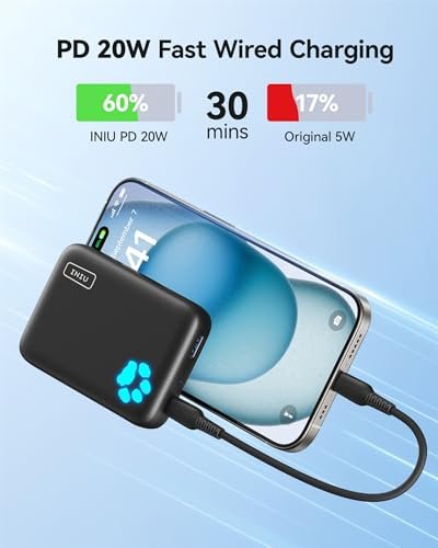 INIU for Magsafe Portable Charger, Small 10000mAh 20W PD Magnetic Power Bank, USB C in&Out Wireless Battery Pack Phone Charger, Only for iPhone 16/16 Plus/16 Pro/16 Pro Max, iPhone 15/14/13/12 Series - Image 5