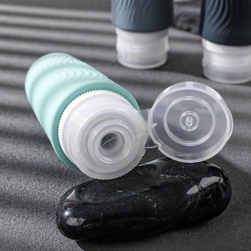 Travel Bottles for Toiletries, Tsa Approved 3oz Portable Travel Bottles, BPA Free Leak Proof Squeezable Silicone Travel Size Containers, Travel Accessories with Clear Toiletry Bag (4 Pack) - Image 2