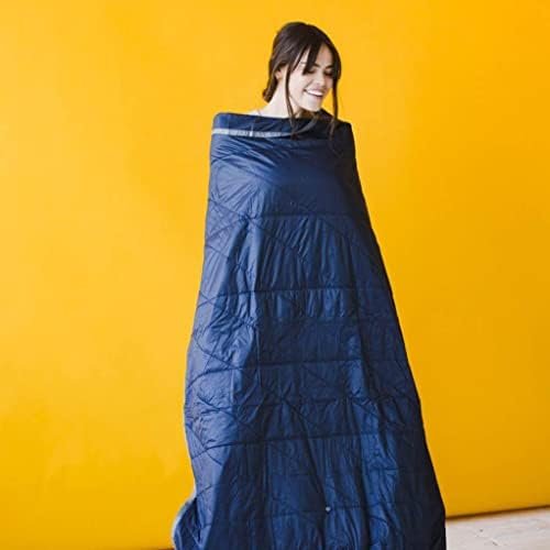 Gravel Layover Ultra-Compact Packable Down Blanket for Travel & Camping - Lightweight, Warm Travel Blanket Airplane, Car Blanket, Down Alternative Blanket- Includes Carrying Pouch (Blue) - Image 6