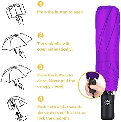 MRTLLOA 42/49 Inch Compact Windproof Travel Umbrella for Rain, Lightweight, Portable, Automatic, Strong, Waterproof Folding Umbrellas for Women, Men and Teenagers - Image 8