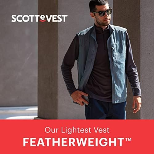 SCOTTeVEST Featherweight Vest for Men - 16 Hidden Pockets - Lightweight Water Repellent for Travel & More - Image 5