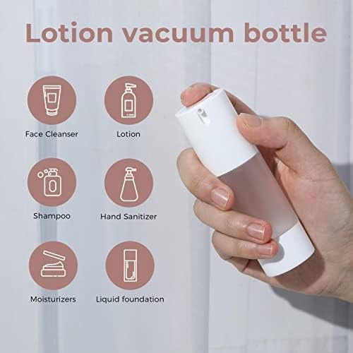 longway 3pcs Empty Refillable Airless Pump Bottle,Travel Foundation Containers,Airless Cosmetic Pump Bottle for Hand Sanitizer, Toner,Gel,Hair Oil, Lotion and Face Cream (1oz/30ml, frosted) - Image 2
