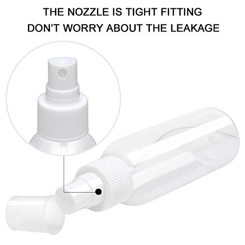 Fine Mist Spray Bottle 3.4oz/100ml Clear Travel Bottles Leak Proof for Makeup Cosmetic Containers (CLEAR) - Image 3