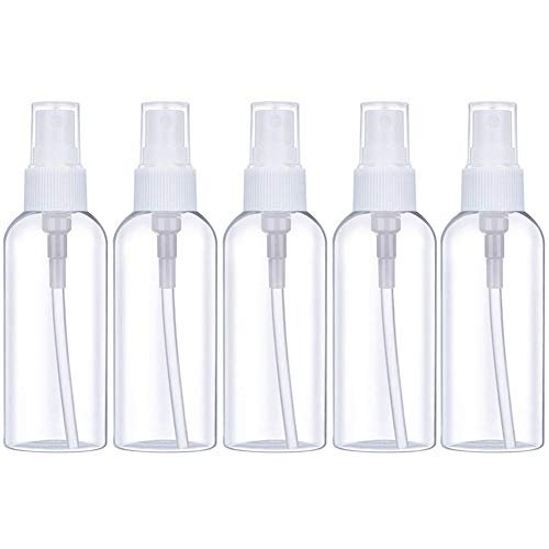 Fine Mist Spray Bottle 3.4oz/100ml Clear Travel Bottles Leak Proof for Makeup Cosmetic Containers (CLEAR)