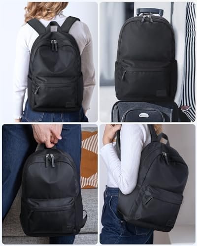 HOMIEE Lightweight Casual Laptop Backpack Fits 15.6 Inch Computer, Water-Resistant Daypack Unisex Bookbag for College Work Travel, Black - Image 7