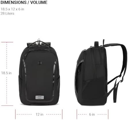 SwissGear Shield Laptop Backpack, Black, 18.5”x12”x6” - Image 5