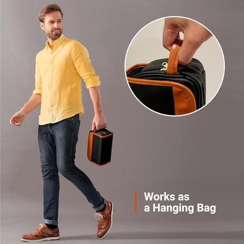 Leather Hanging Travel Toiletry Bag for Men with Removable Cover and Hanging Hook - Dopp Kit for men - Makeup Bag Organizer for Women for all your Travel Essentials - Image 7