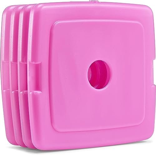 Cool Coolers by Fit & Fresh 4 Pack Slim Ice Packs, Quick Freeze Space Saving Reusable Ice Packs for Lunch Boxes or Coolers, Purple - Image 7